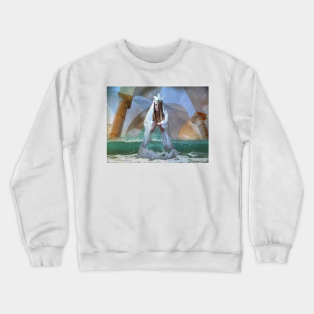 ...the Goddess and Birth of a Temple in the Sea... Crewneck Sweatshirt by terezadelpilar